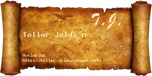 Teller Jolán névjegykártya